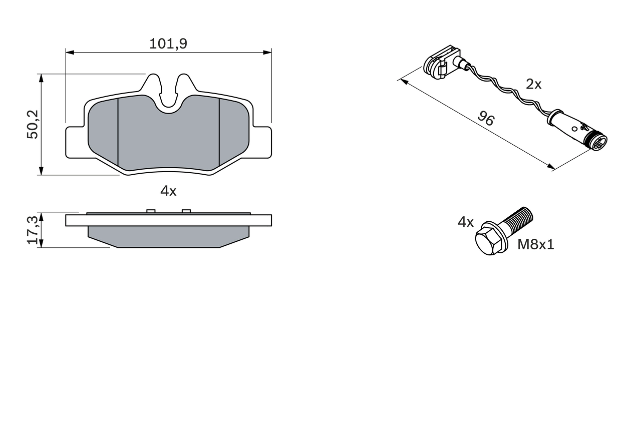 Brake Pad Set, disc brake 0 986 494 082