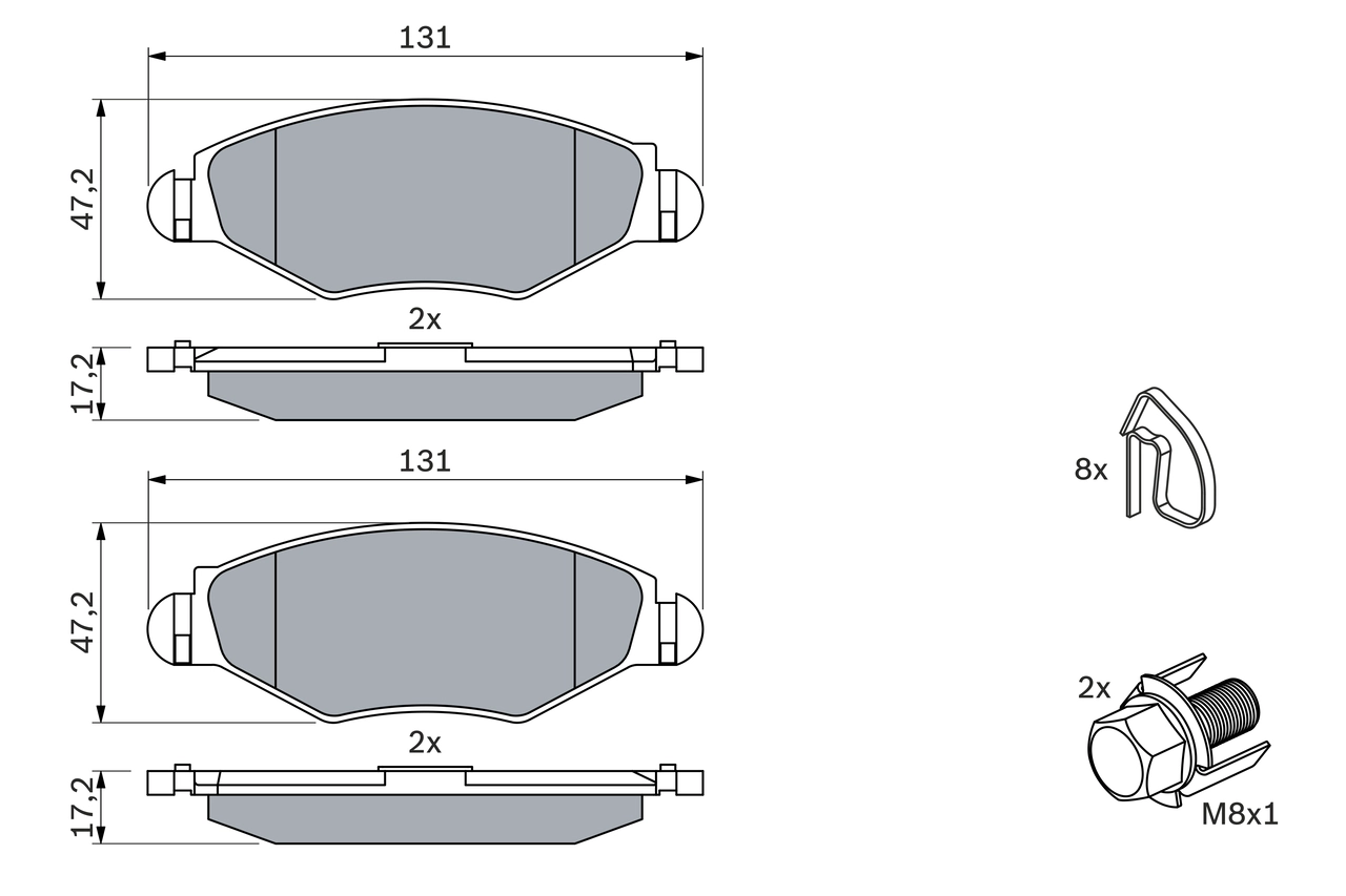 Brake Pad Set, disc brake 0 986 494 039