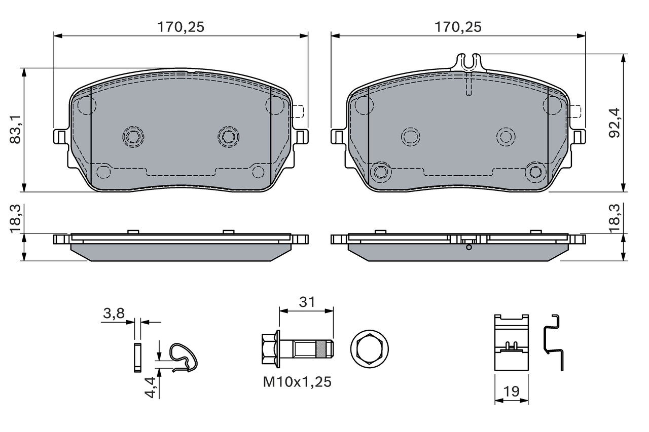 Brake Pad Set, disc brake 0 986 460 146
