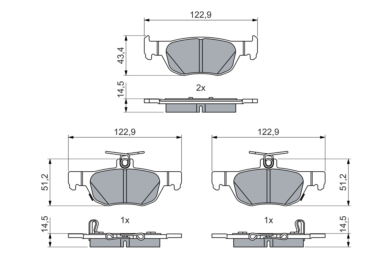 BOSCH 0 986 460 027 Brake Pad Set, disc brake