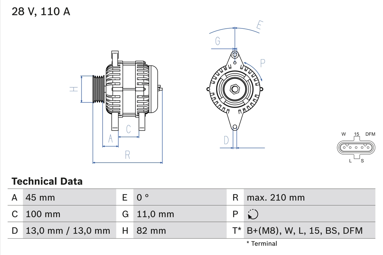BOSCH 0 986 081 870 Alternator