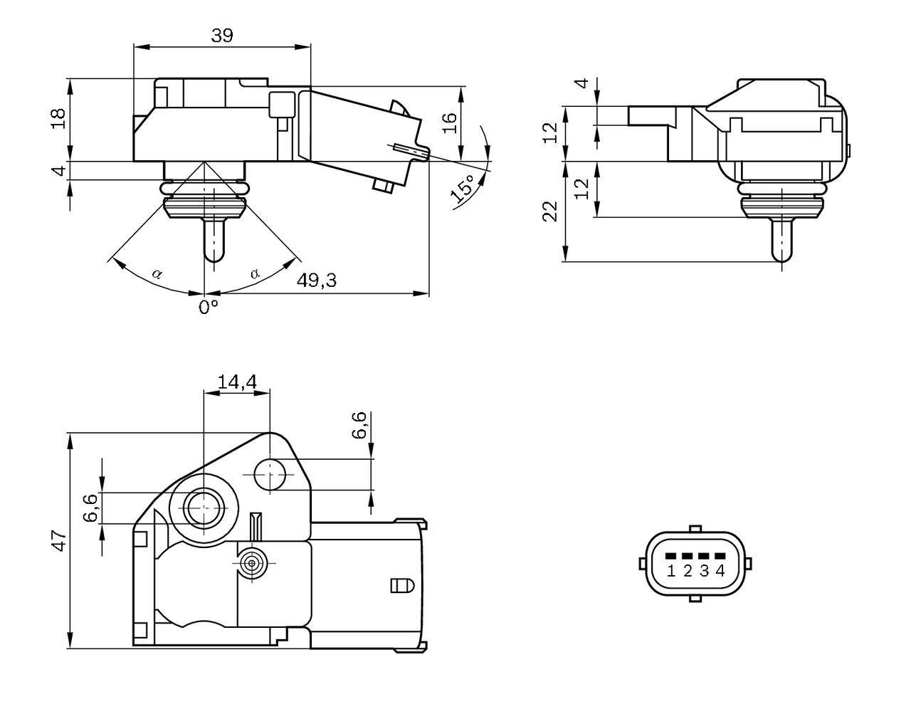 Sensor, intake manifold pressure 0 261 230 109