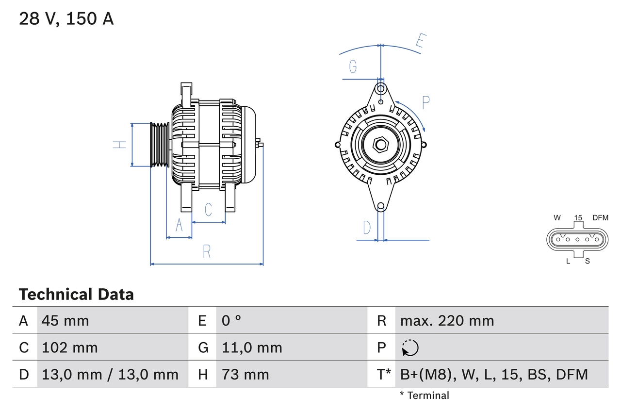 BOSCH 0 986 084 470 Alternator