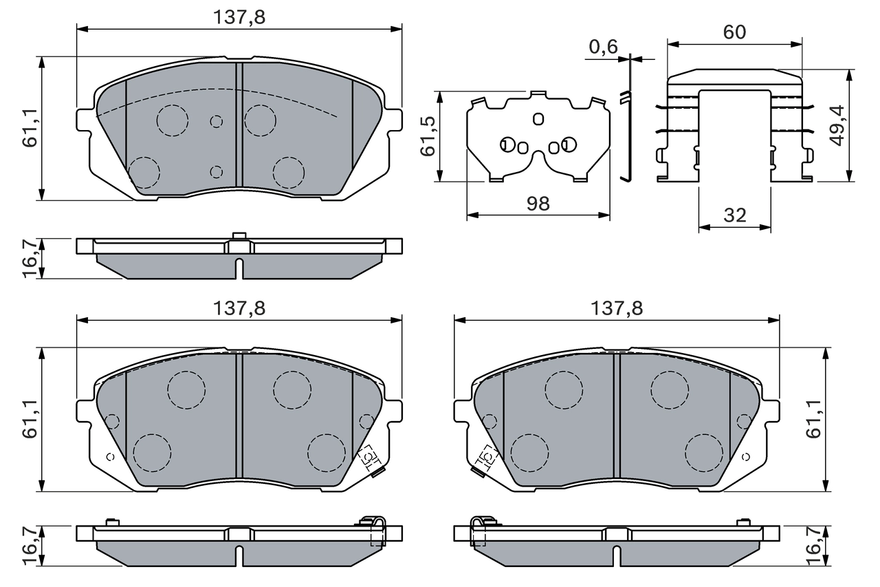 Brake Pad Set, disc brake 0 986 460 169