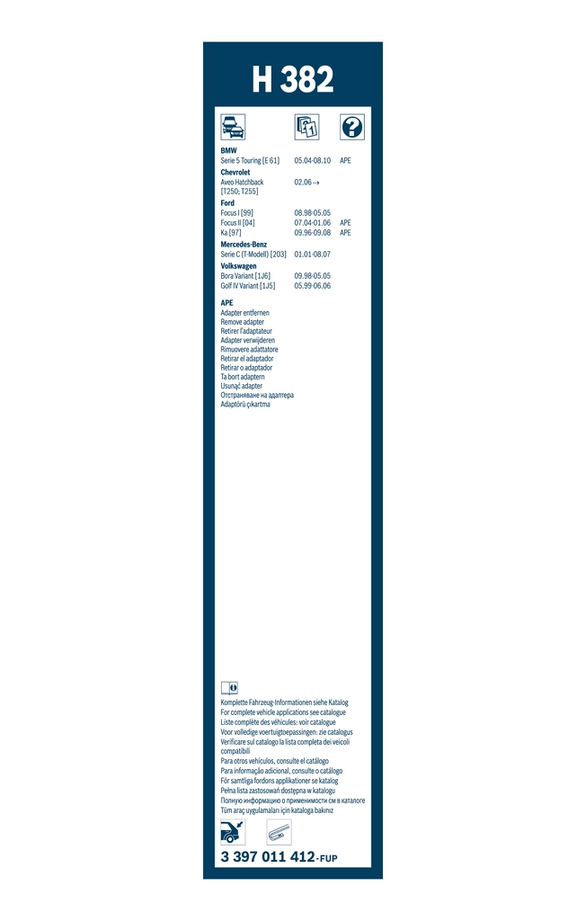 BOSCH 3 397 011 412 Wiper Blade