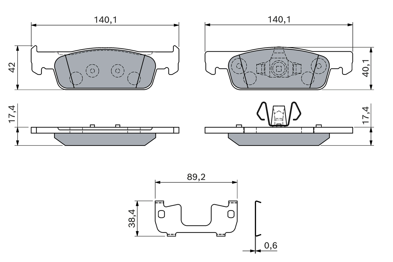 BOSCH 0 986 460 125 Brake Pad Set, disc brake