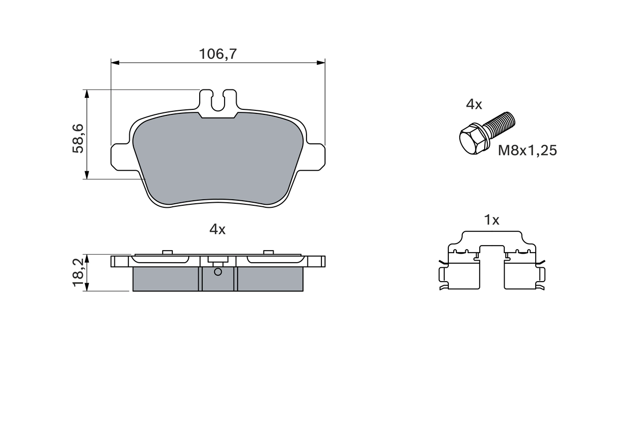 Brake Pad Set, disc brake 0 986 494 664
