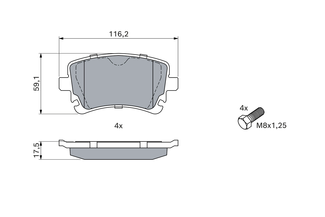 Brake Pad Set, disc brake 0 986 494 889