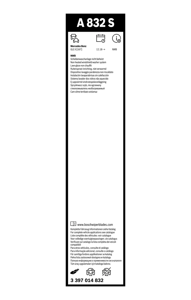 Wiper Blade Aerotwin 3 397 014 832