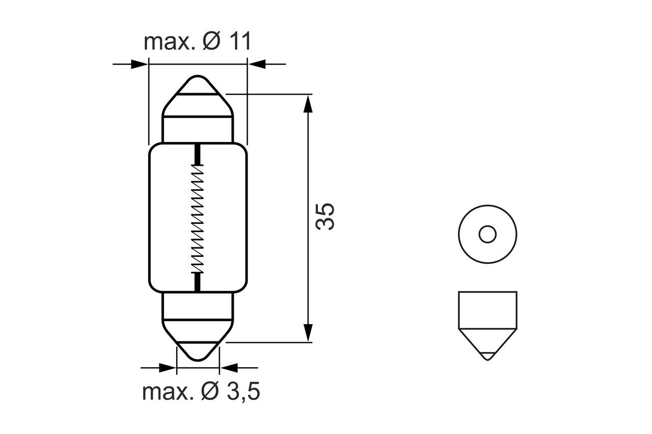 BOSCH 1 987 302 880 Bulb, licence plate light