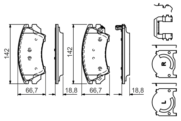 Brake Pad Set, disc brake 0 986 494 609