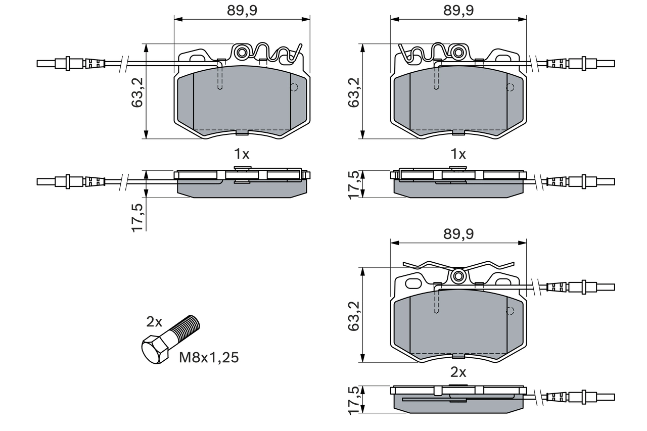Brake Pad Set, disc brake 0 986 424 376