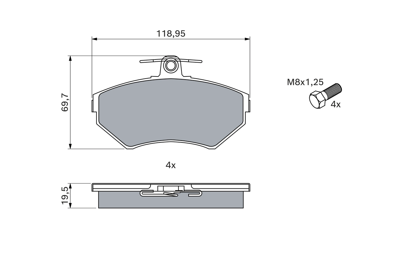 Brake Pad Set, disc brake 0 986 494 021