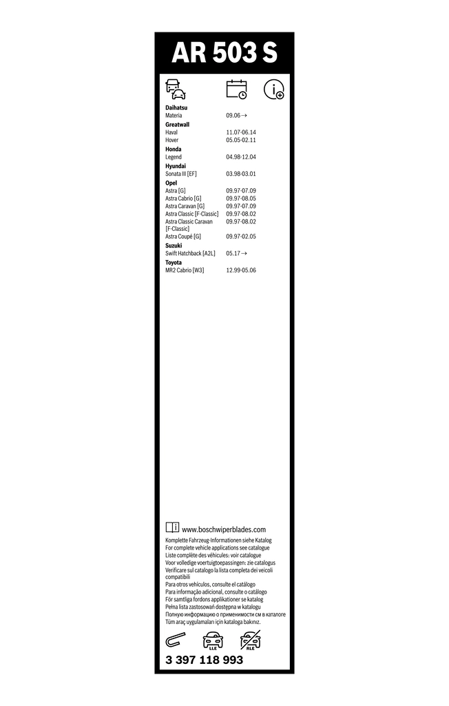 BOSCH 3 397 118 993 Wiper Blade