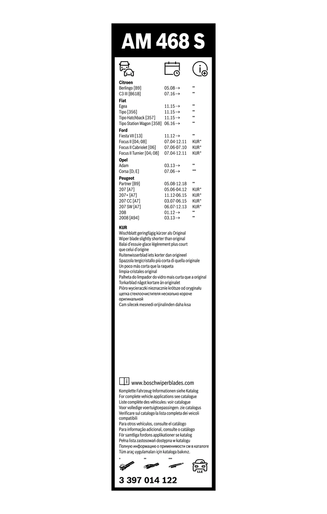 Wiper Blade Aerotwin Multi-Clip 3 397 014 122