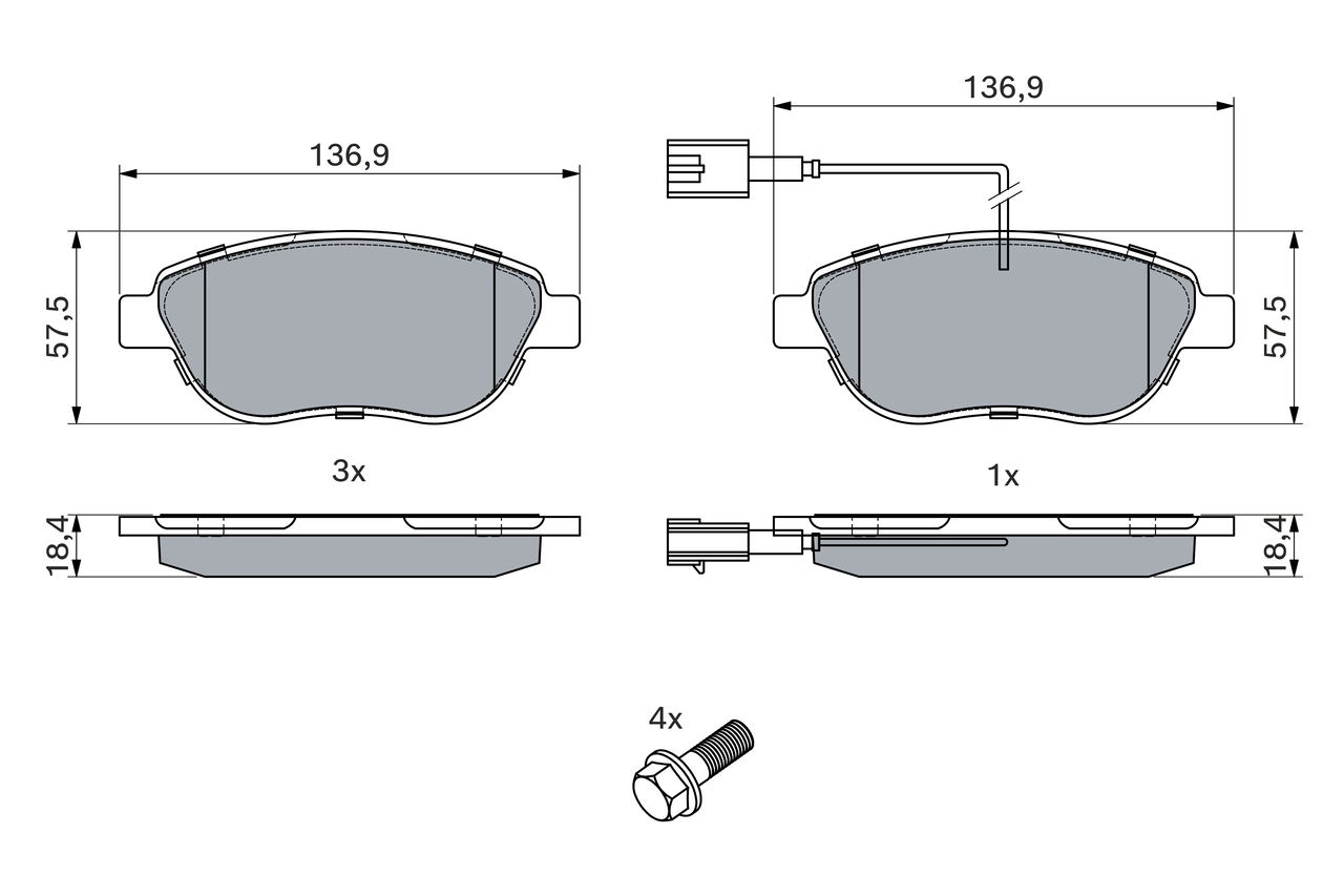 Brake Pad Set, disc brake 0 986 TB2 961