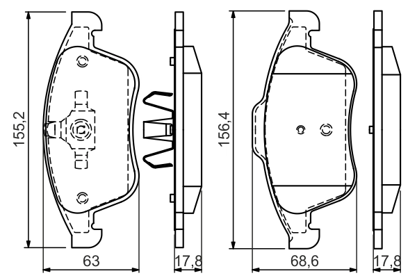 Brake Pad Set, disc brake 0 986 494 556