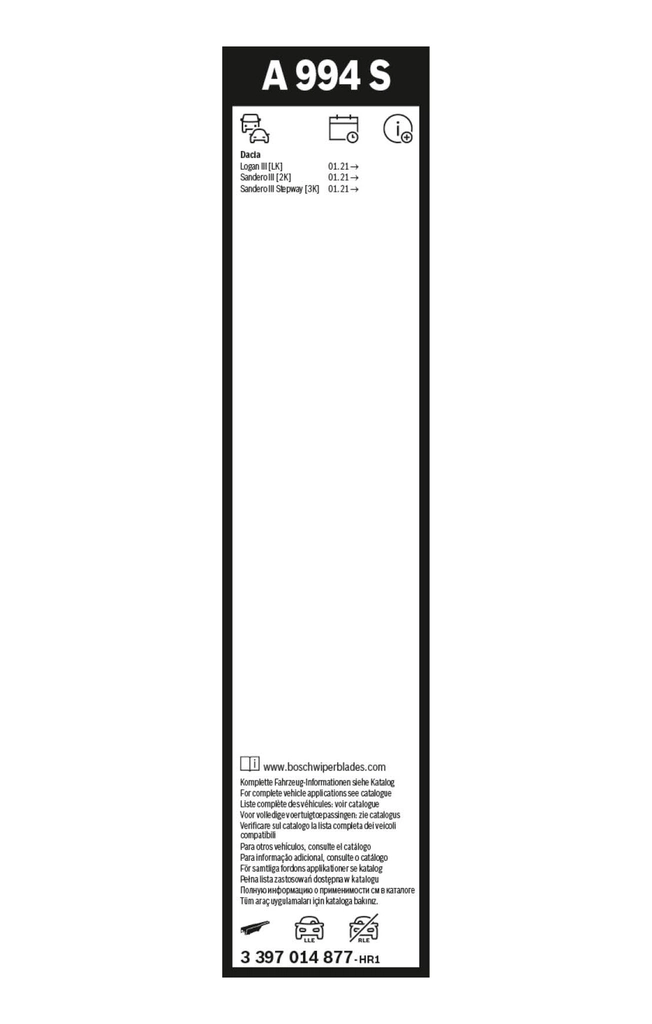 BOSCH 3 397 014 877 Wiper Blade
