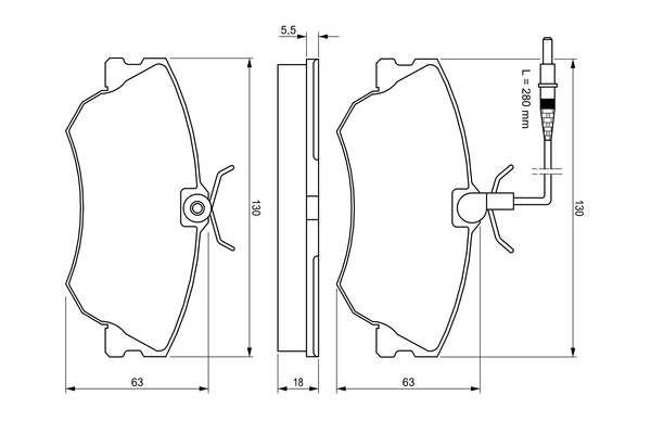 Brake Pad Set, disc brake 0 986 424 451
