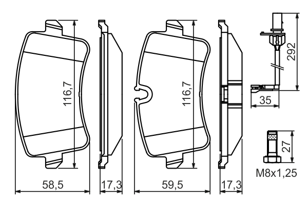 Brake Pad Set, disc brake 0 986 494 446