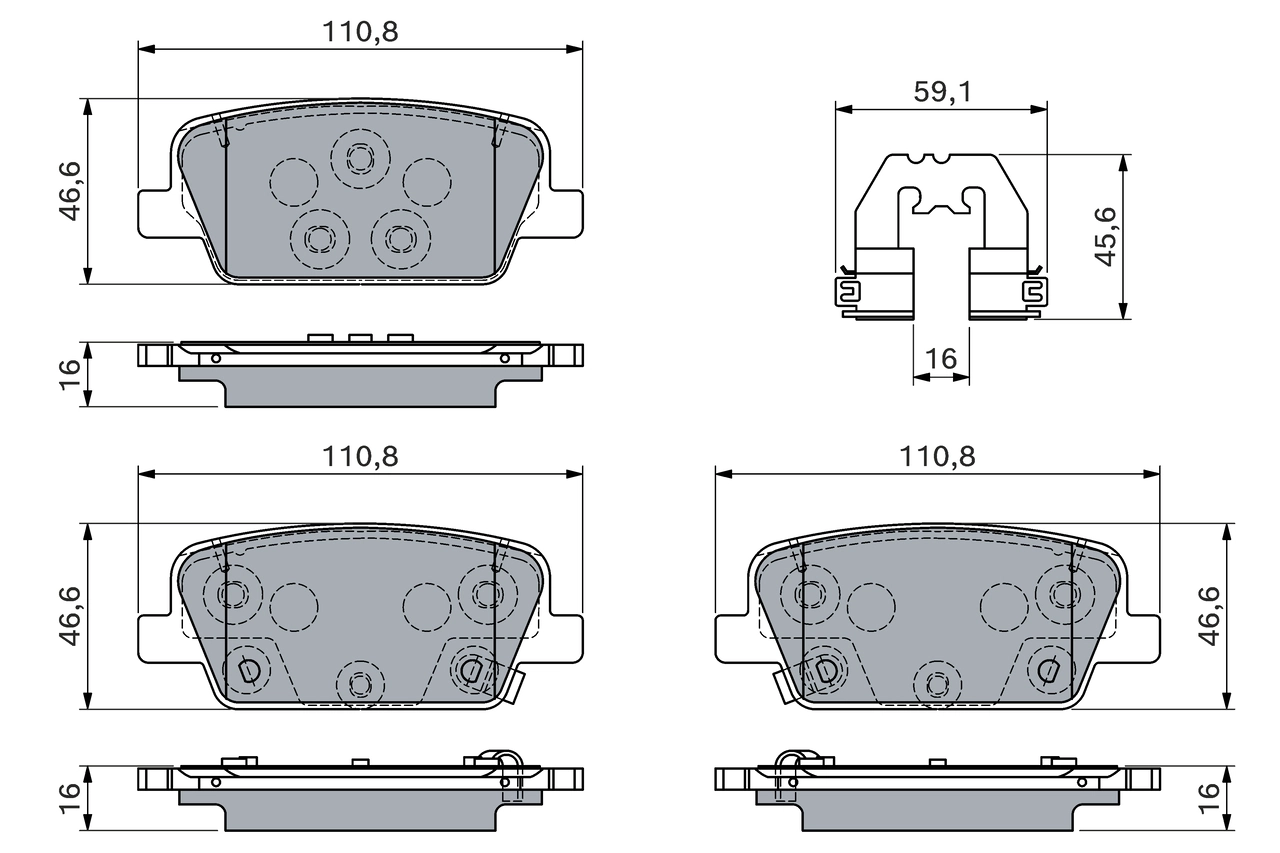 Brake Pad Set, disc brake 0 986 460 153