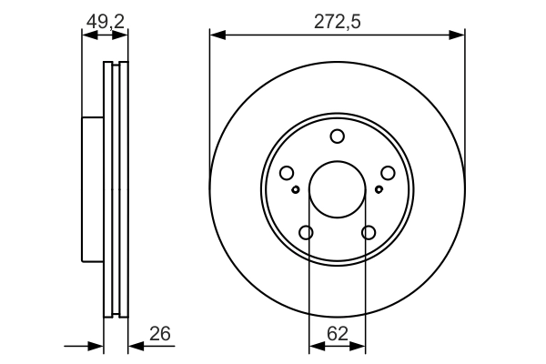 BOSCH 0 986 479 R45 Brake Disc