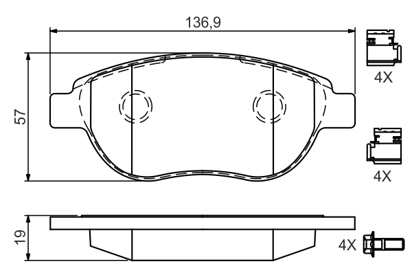 Brake Pad Set, disc brake 0 986 494 602
