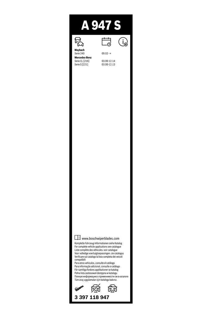 Wiper Blade Aerotwin 3 397 118 947