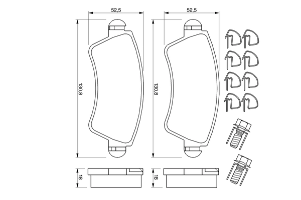 Brake Pad Set, disc brake 0 986 424 801