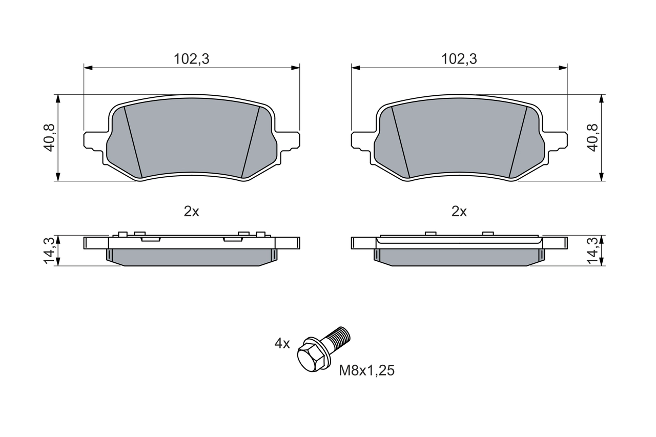 Brake Pad Set, disc brake 0 986 460 049
