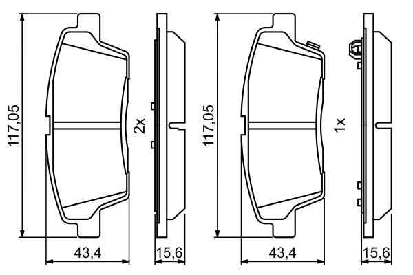 BOSCH 0 986 494 766 Brake Pad Set, disc brake