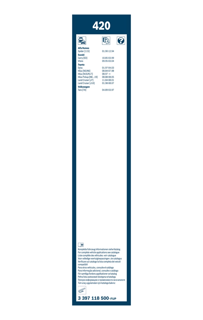 Wiper Blade Twin 3 397 118 500