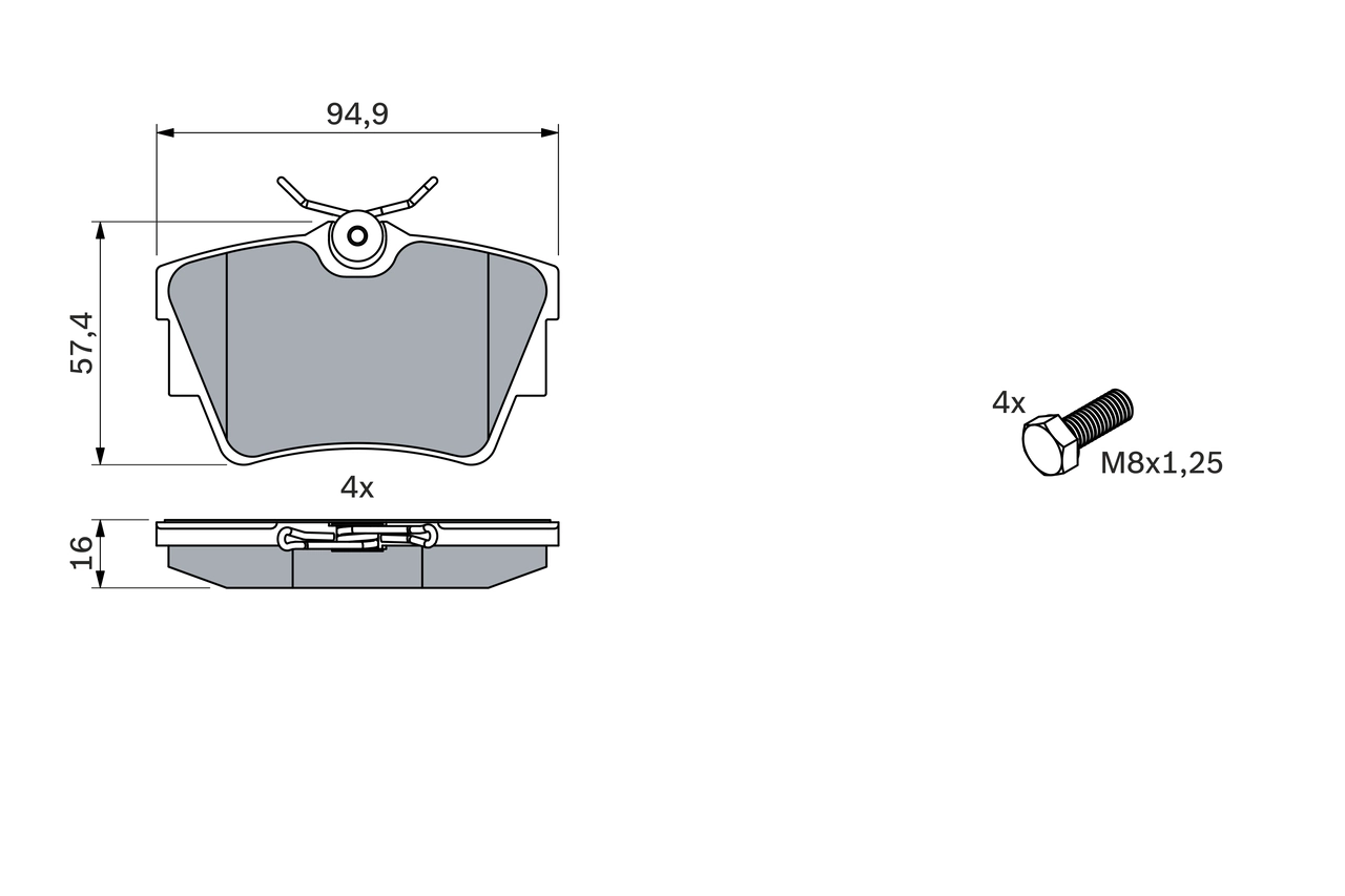 Brake Pad Set, disc brake 0 986 494 040