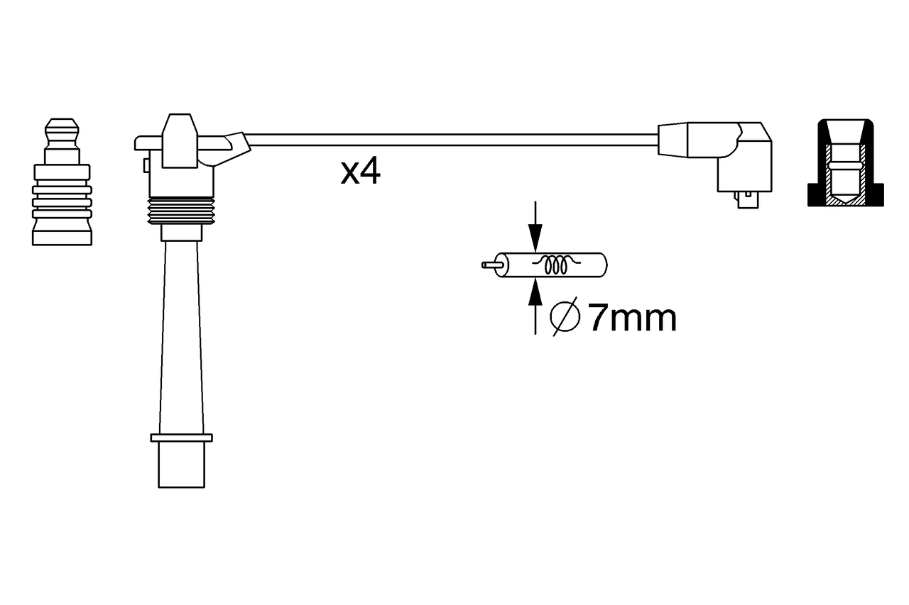 BOSCH 0 986 357 258 Ignition Cable Kit