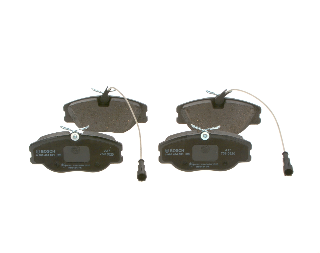 Brake Pad Set, disc brake 0 986 494 851