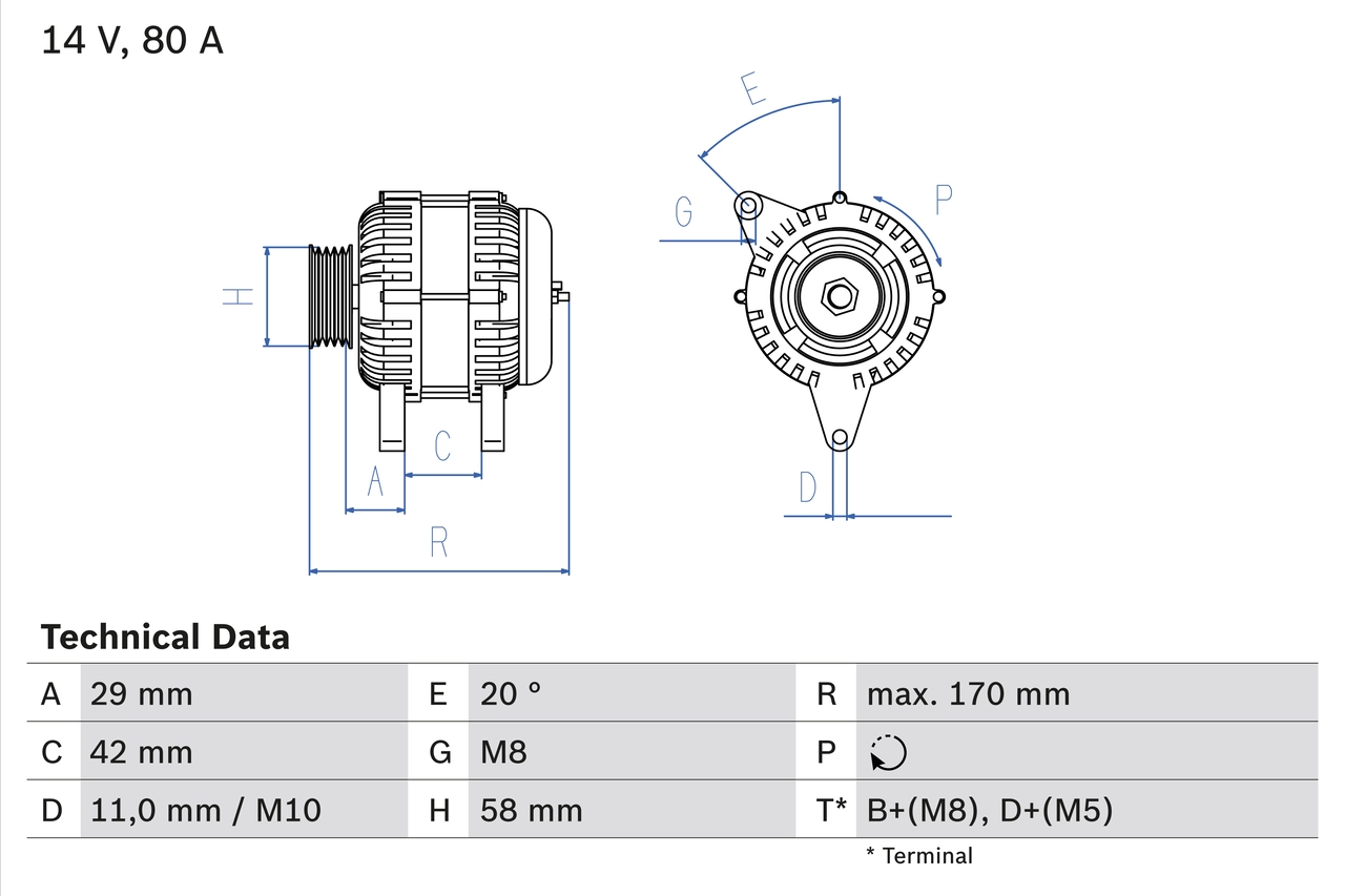 Alternator 0 986 081 000