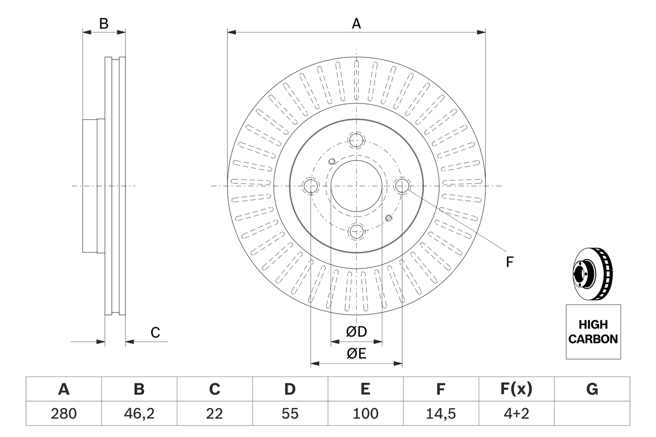 Brake Disc 0 986 479 E37
