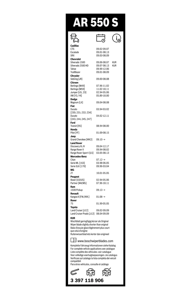 Wiper Blade Aerotwin Retrofit 3 397 118 906