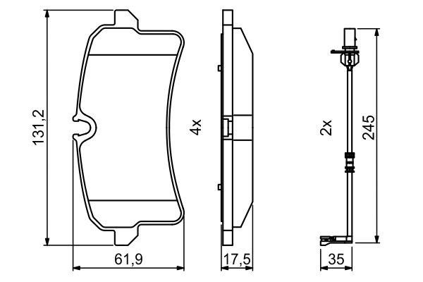 Brake Pad Set, disc brake 0 986 494 842