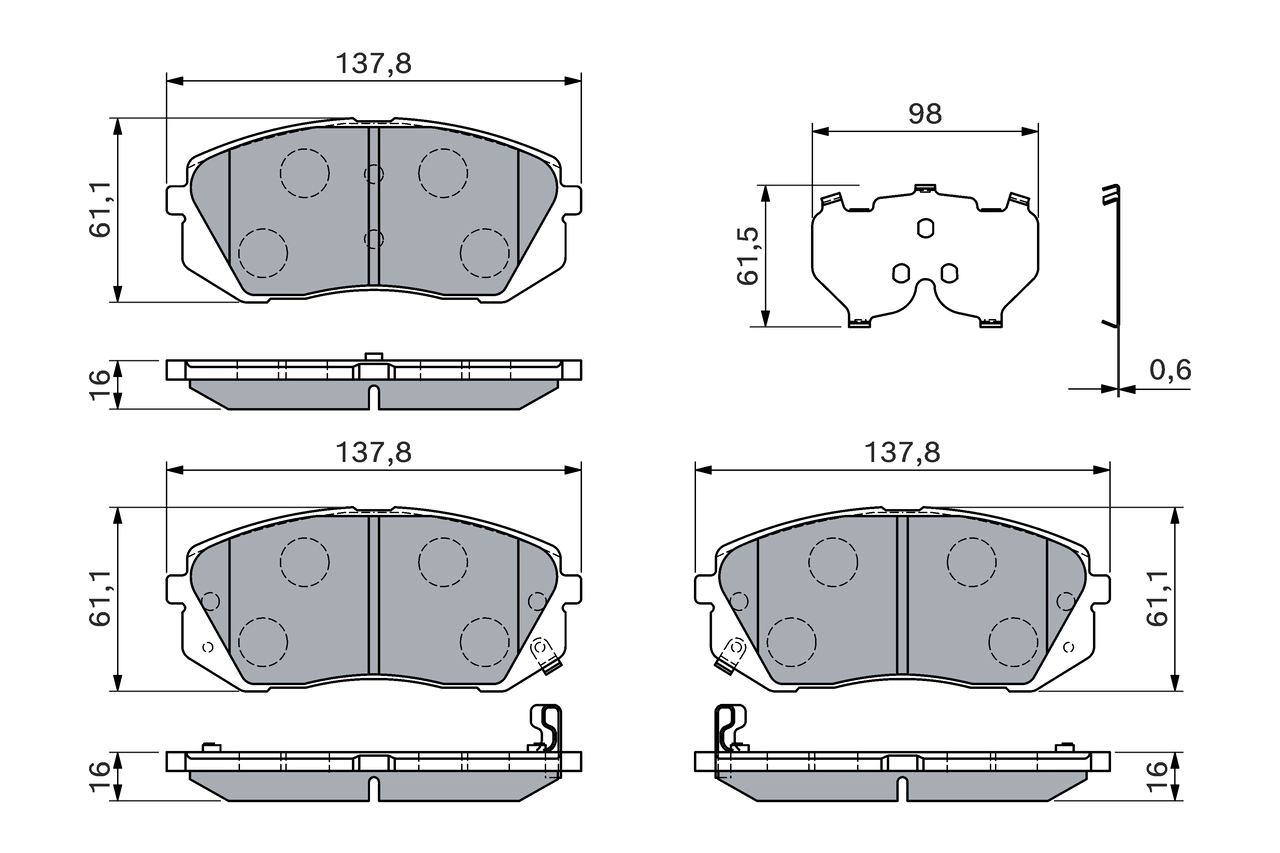 Brake Pad Set, disc brake 0 986 460 121