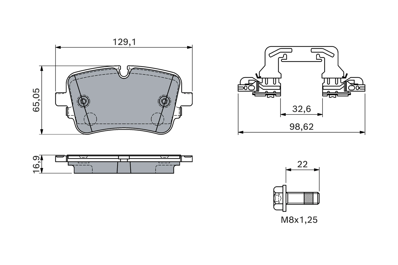 Brake Pad Set, disc brake 0 986 460 173