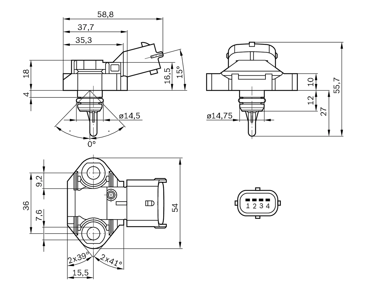 BOSCH 0 261 230 112 Sensor, fuel pressure
