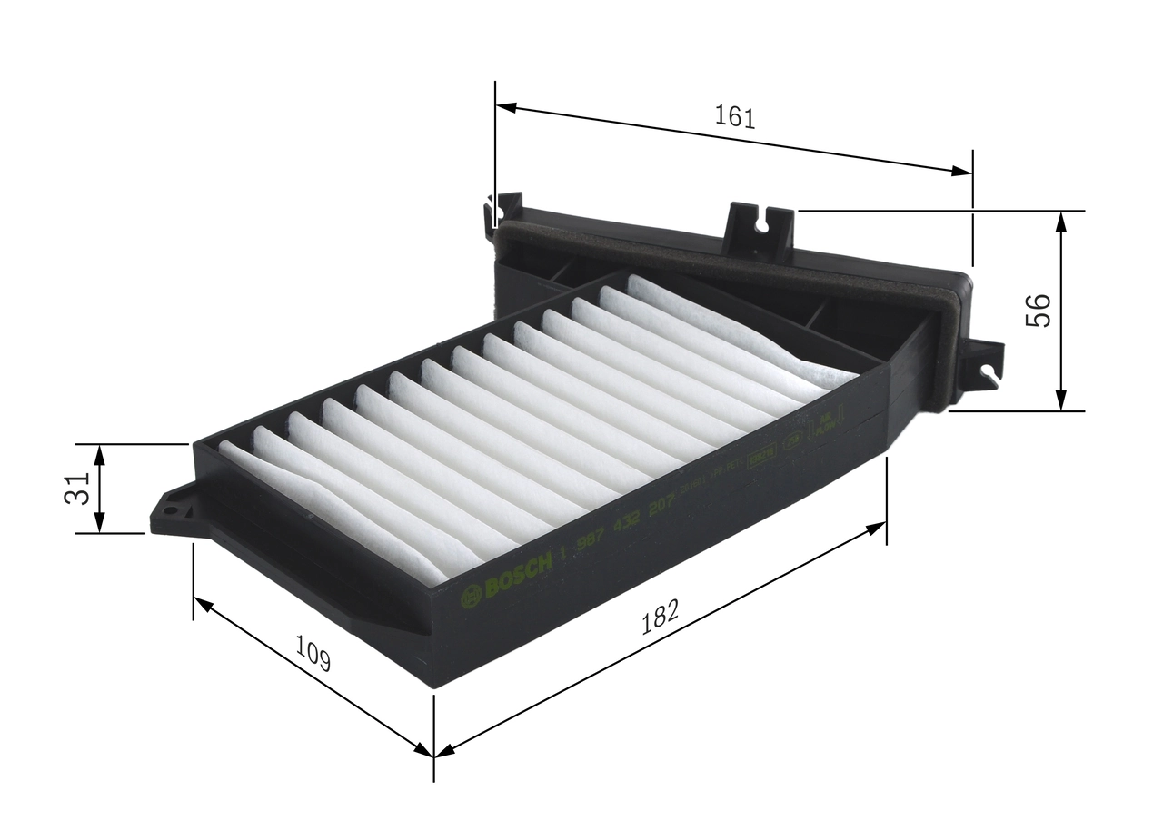 BOSCH 1 987 432 207 Filter, cabin air