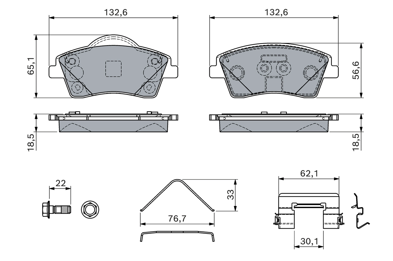Brake Pad Set, disc brake 0 986 460 141
