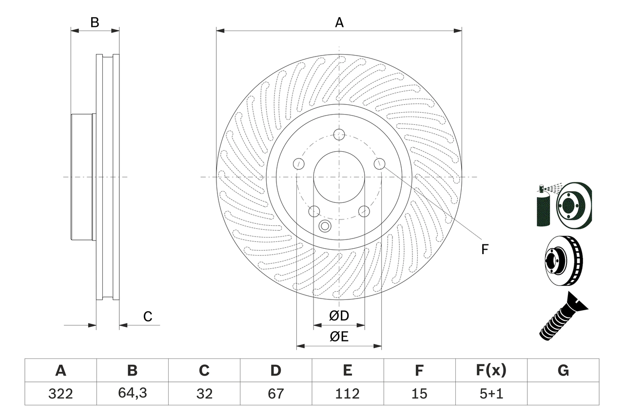 BOSCH 0 986 479 652 Brake Disc