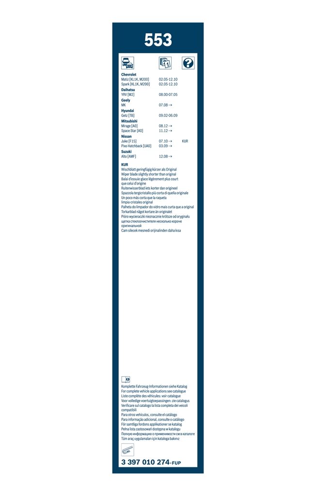 Wiper Blade Twin 3 397 010 274