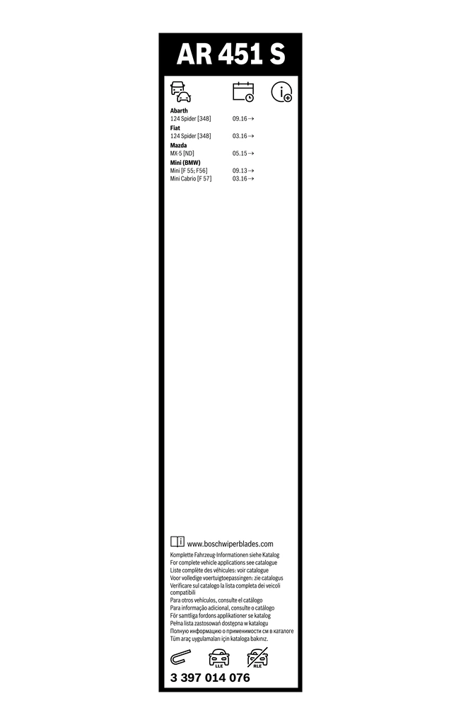 BOSCH 3 397 014 076 Wiper Blade