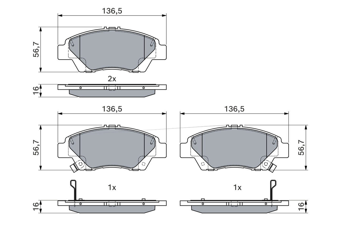 Brake Pad Set, disc brake 0 986 494 896