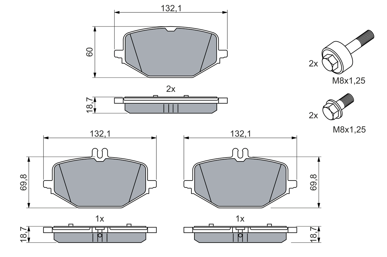 Brake Pad Set, disc brake 0 986 460 023