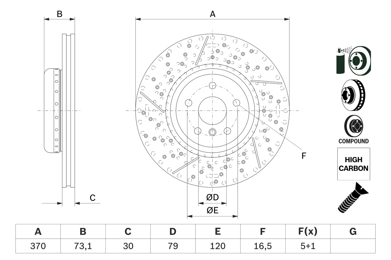BOSCH 0 986 479 E10 Brake Disc